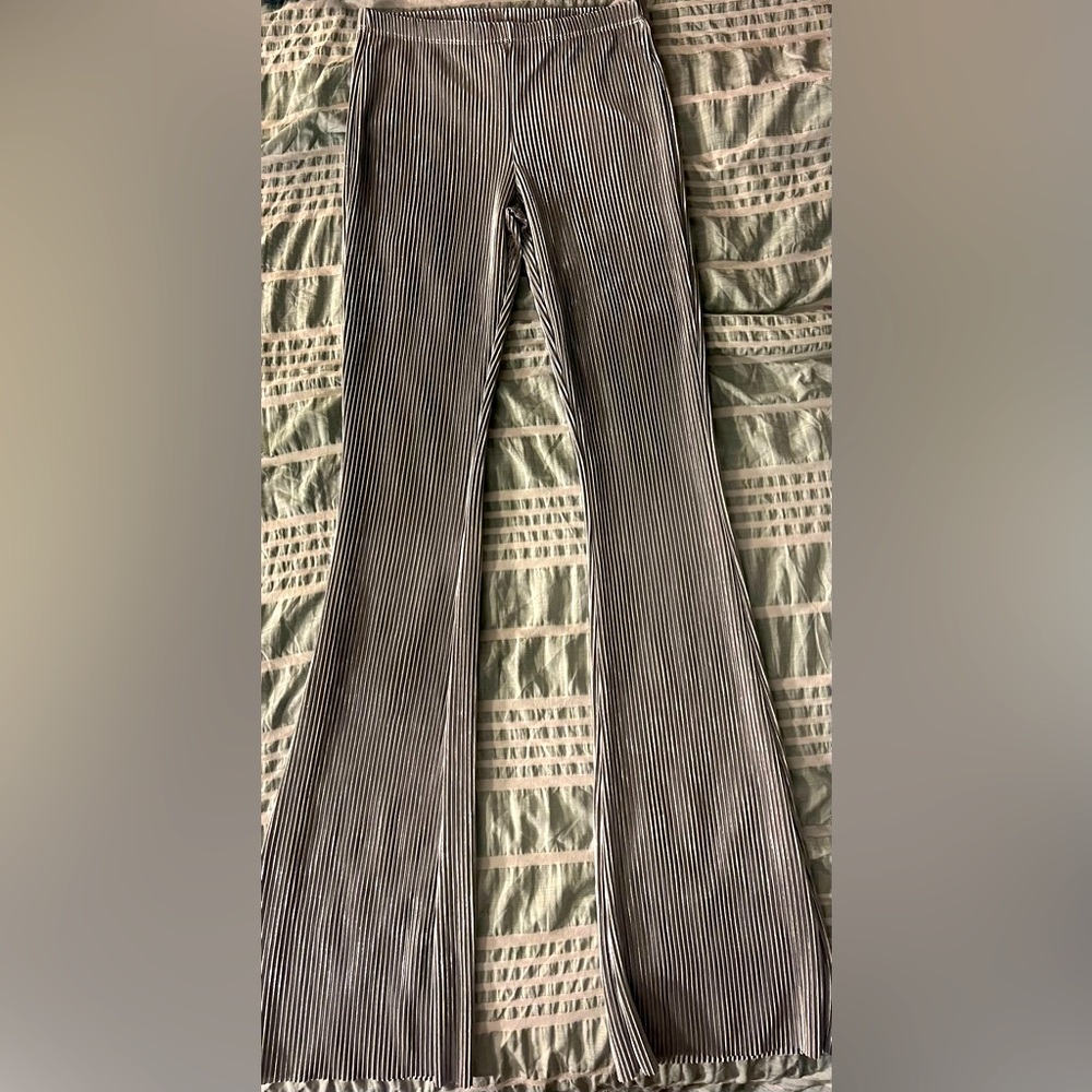 Metallic Flare Pants